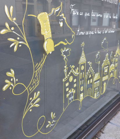 vitrine noël village enneigé tréguier Trégor Goëlo