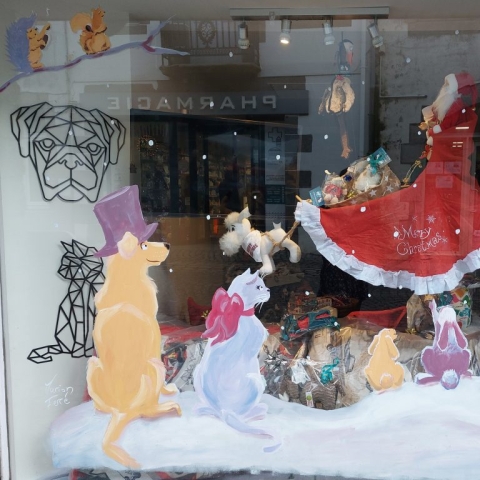 décoration vitrine noël pontrieux trégor goëlo