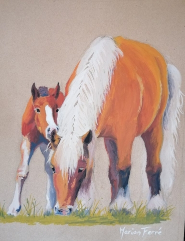 Tableau Jument et poulain
